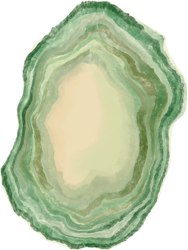 Marbleized Geode Green Sliced Stone Amethyst